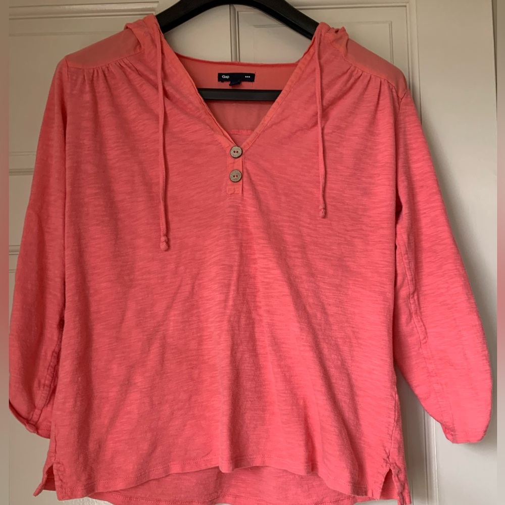 GAP Coral Button-Up Blouse